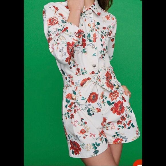 Denim Jacket with Floral Print - Picture 6 of 14